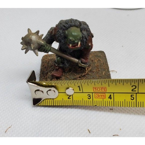 Rare Vintage Ogre Warrior With Spiked Axe On Stone Slate Shelf Sitter Home Décor - Picture 11 of 12